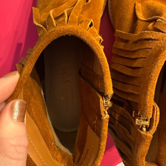 KATE SPADE Betsie Too Cognac Suede ankle bootie NIB NWT size 7.5 - Picture 4 of 5